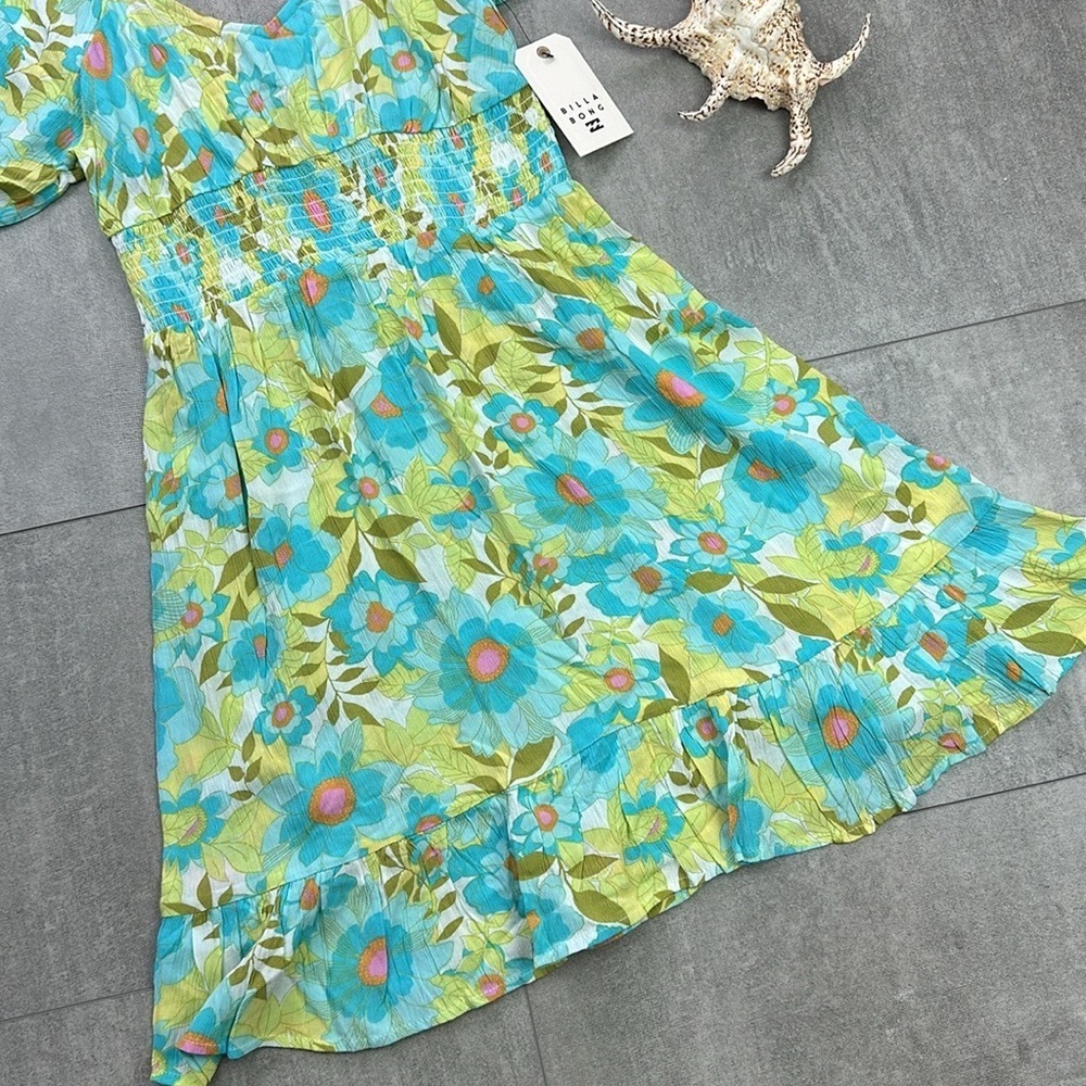 🔆BILLABONG🔆SOMETIME BEAUTIFUL FLORAL DRESS MINI SUMMER VACATION - Picture 7 of 14